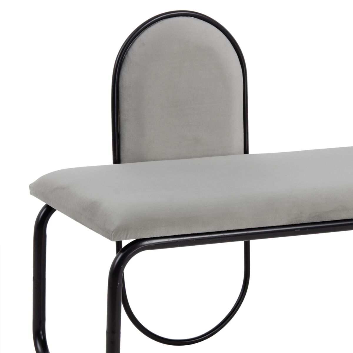 Taburete 110 x 40 x 68 cm Sintētiska Auduma Pelēks Metāls
